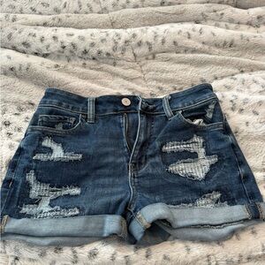 SO Blue Distressed Jean Shorts
